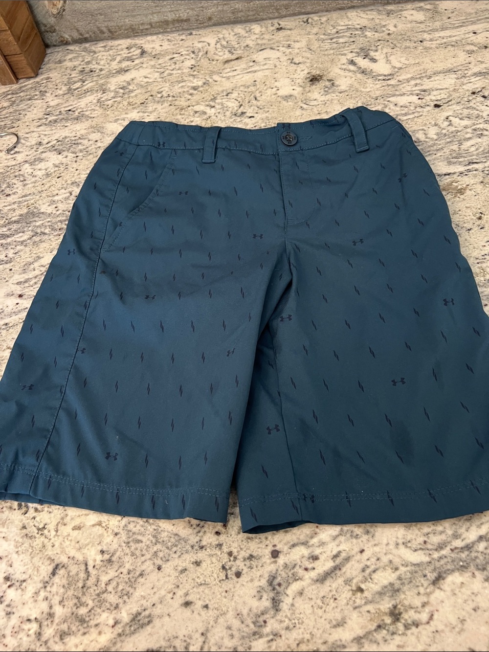Under Armour Men's Teal-Blue Flat Front Performance Shorts